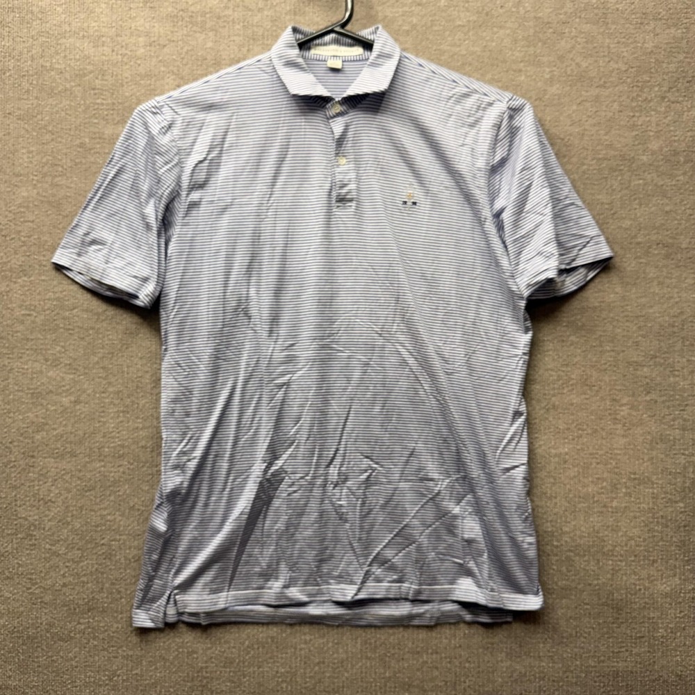 Holderness Bourne Polo Mens XL Blue Stripe‎ Golf Performance Glenn Ridge